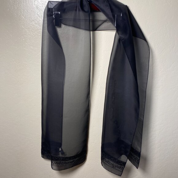 Ann Taylor 100% Silk Sheer Black Evening Wrap / Shawl – 66 Inches – NWT - Picture 1 of 10